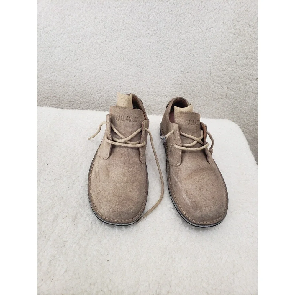 Palladium Men Oxford 40 Beige Suede‎ Leather Lace Up Comfort Casual Shoes US 7